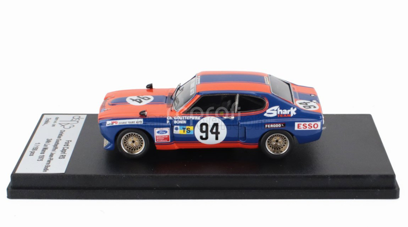 Trofeu Ford england Capri 2600 Rs Team Ecurie Tours Auto N 94 24h Le Mans 1975 Christian Gouttepiffre - Jean Pierre Bodin 1:43 Modrá Oranžová