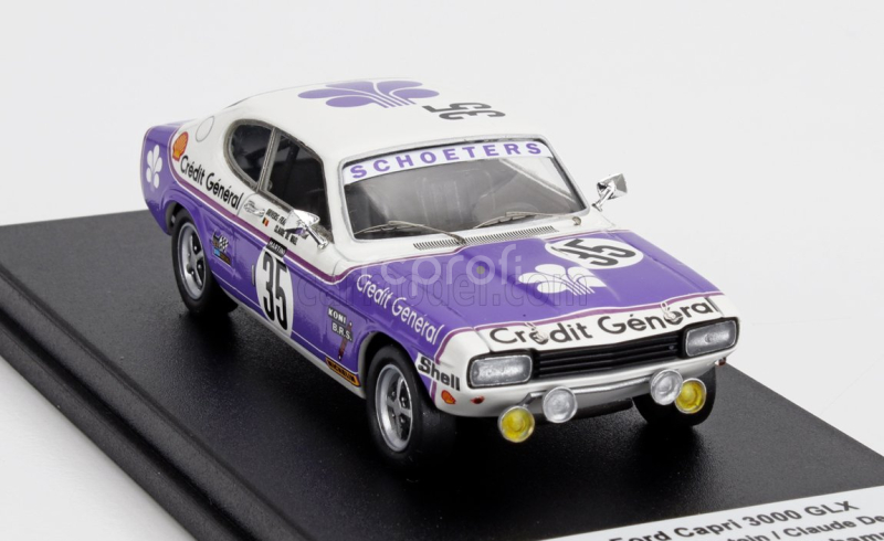Trofeu Ford england Capri 3000 Glx N 35 24h Spa 1973 Francois Goldstein - Claude De Wael 1:43 Fialová Bílá