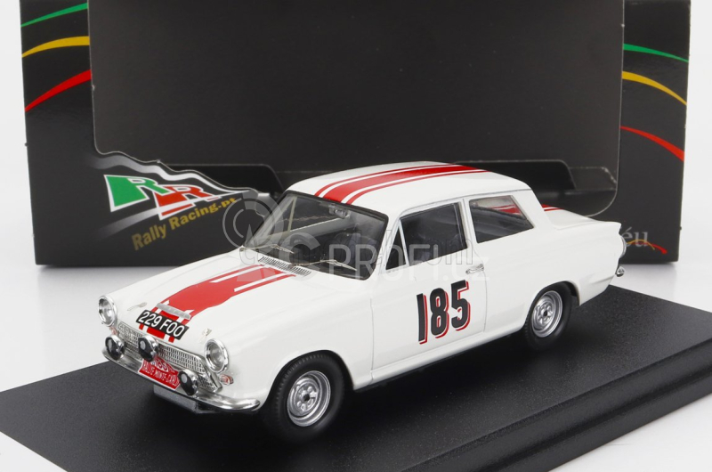 Trofeu Ford england Cortina Gt N 185 Rally Montecarlo 1964 J.manussis - J.uren 1:43 Bílá Červená