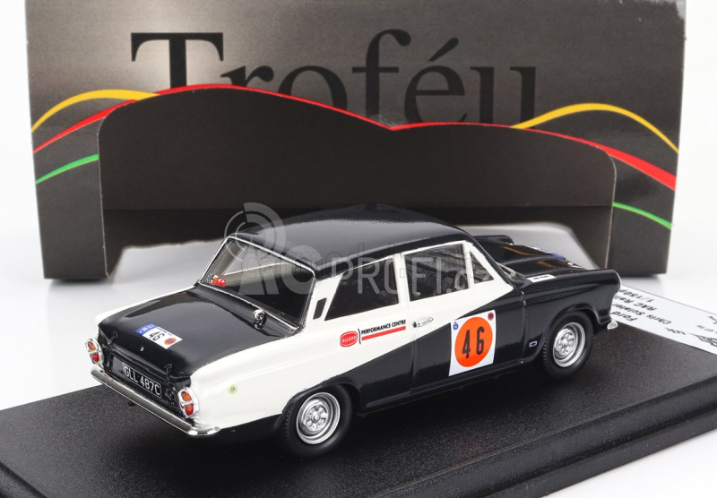 Trofeu Ford england Cortina Lotus (night Version) N 46 Rac Rally Lombard 1968 Chris Sciater - Martin Holmes 1:43 Černá Bílá