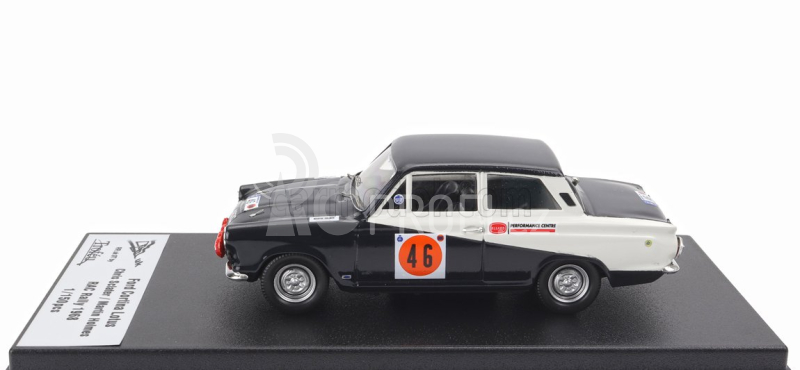 Trofeu Ford england Cortina Lotus (night Version) N 46 Rac Rally Lombard 1968 Chris Sciater - Martin Holmes 1:43 Černá Bílá