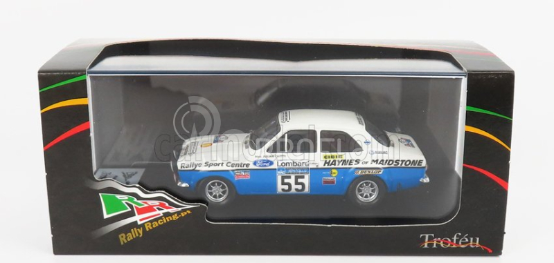 Trofeu Ford england Escort Mki N 55 Rally Rac 1974 J.taylor - J.chitty 1:43 Bílá Modrá