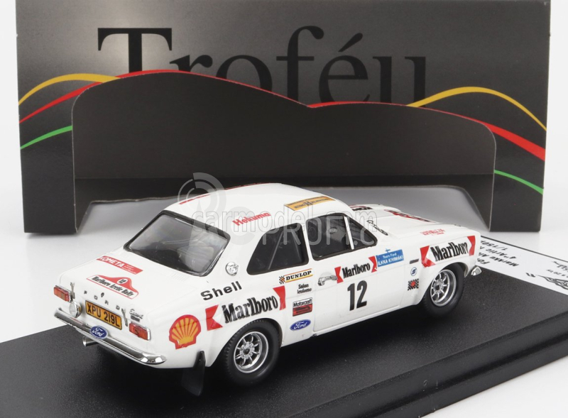 Trofeu Ford england Escort Mki (night Version) N 12 4th Rally Artic 1974 Markku Alen - Ilkka Kivimaki 1:43 Bílá