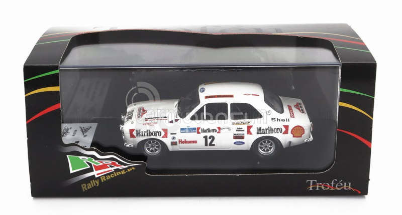 Trofeu Ford england Escort Mki (night Version) N 12 4th Rally Artic 1974 Markku Alen - Ilkka Kivimaki 1:43 Bílá