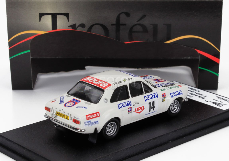Trofeu Ford england Escort Mki (night Version) N 14 Rally 1000 Lakes 1975 Erik Aaby - Monty Karlan 1:43 Bílá