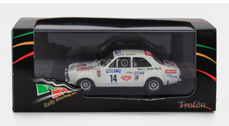 Trofeu Ford england Escort Mki (night Version) N 14 Rally 1000 Lakes 1975 Erik Aaby - Monty Karlan 1:43 Bílá