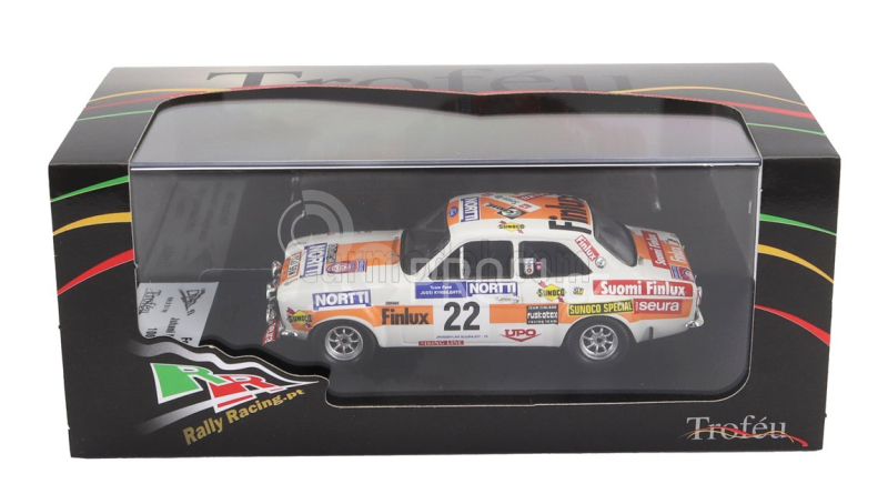Trofeu Ford england Escort Mki (night Version) N 22 Rally 1000 Lakes 1975 Juhani Kynsilehto - Martin Holmes 1:43 Bílá Žlutá