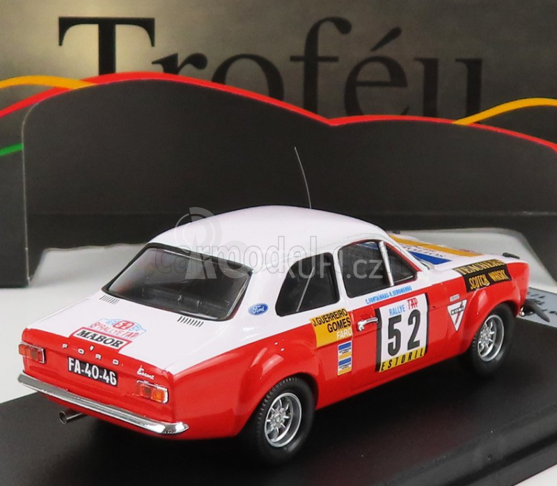Trofeu Ford england Escort Mki (night Version) N 52 Rally Tap 1974 C.fontainhas - R.seromenho 1:43 Bílá Červená