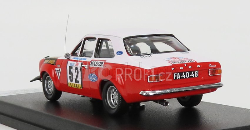 Trofeu Ford england Escort Mki (night Version) N 52 Rally Tap 1974 C.fontainhas - R.seromenho 1:43 Bílá Červená