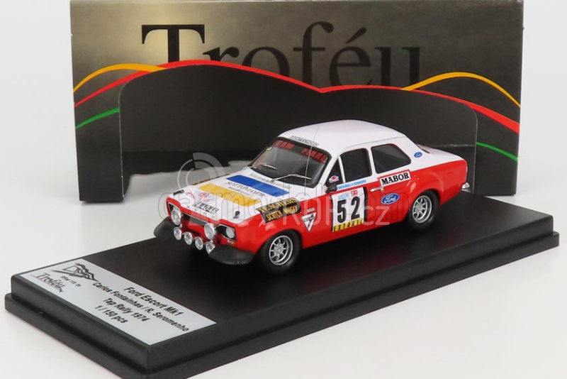 Trofeu Ford england Escort Mki (night Version) N 52 Rally Tap 1974 C.fontainhas - R.seromenho 1:43 Bílá Červená