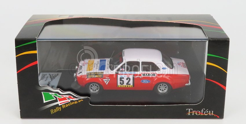 Trofeu Ford england Escort Mki (night Version) N 52 Rally Tap 1974 C.fontainhas - R.seromenho 1:43 Bílá Červená