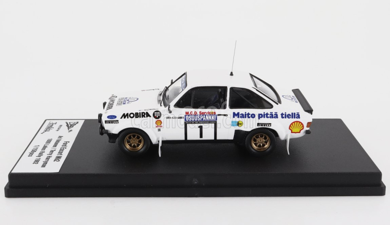 Trofeu Ford england Escort Mkii N 1 Rally 1000 Lakes 1982 Ari Vatanen - Terry Harryman 1:43 Bílá