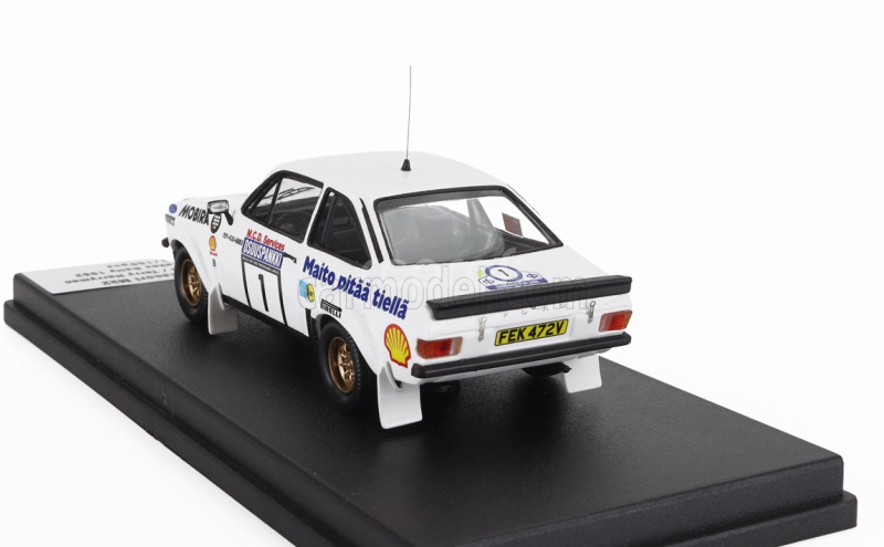 Trofeu Ford england Escort Mkii N 1 Rally 1000 Lakes 1982 Ari Vatanen - Terry Harryman 1:43 Bílá