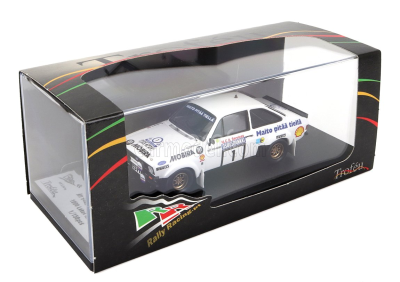 Trofeu Ford england Escort Mkii N 1 Rally 1000 Lakes 1982 Ari Vatanen - Terry Harryman 1:43 Bílá