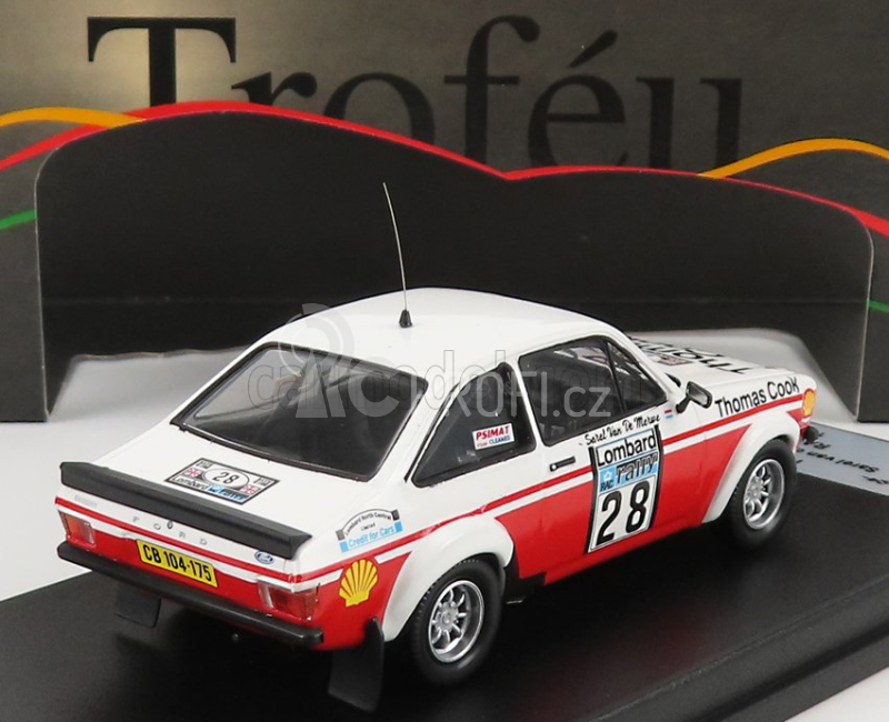 Trofeu Ford england Escort Mkii N 28 Rally Rac Lombard 1980 S.van Der Merwe - F.boshoff 1:43 Bílá Červená