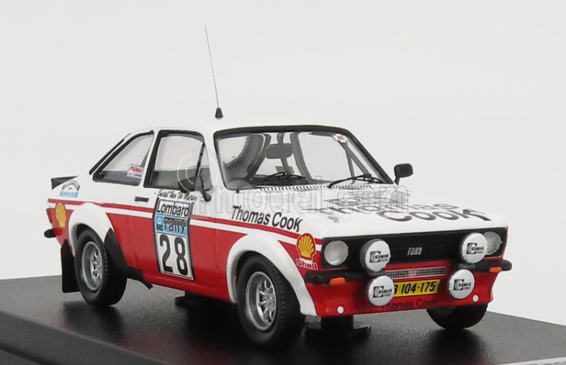 Trofeu Ford england Escort Mkii N 28 Rally Rac Lombard 1980 S.van Der Merwe - F.boshoff 1:43 Bílá Červená