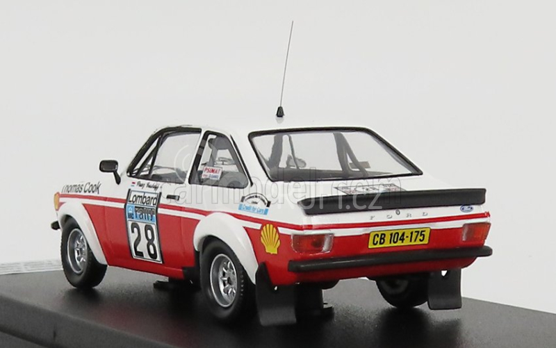 Trofeu Ford england Escort Mkii N 28 Rally Rac Lombard 1980 S.van Der Merwe - F.boshoff 1:43 Bílá Červená