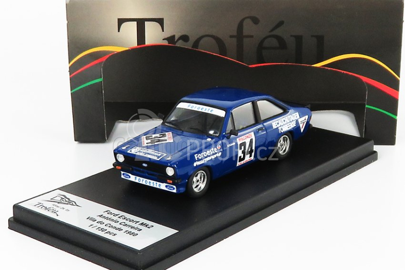 Trofeu Ford england Escort Mkii N 34 Rally Vila Do Conde 1980 A.carreira 1:43 Blue