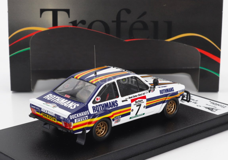 Trofeu Ford england Escort Mkii (night Version) Team Rothmans N 7 Rally Bandama 1981 Ari Vatanen - David Richards 1:43 Bílá Modrá Žlutá