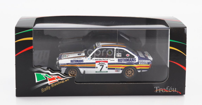 Trofeu Ford england Escort Mkii (night Version) Team Rothmans N 7 Rally Bandama 1981 Ari Vatanen - David Richards 1:43 Bílá Modrá Žlutá