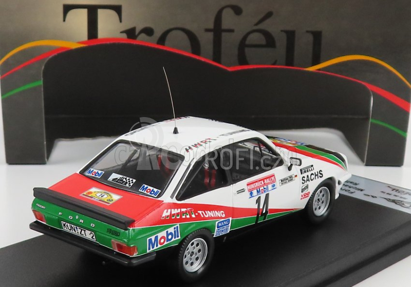 Trofeu Ford england Escort Mkii Rs 2000 N 14 Rally Hunsruck 1984 M.werner - M.feltz 1:43 Bílá Červená Zelená