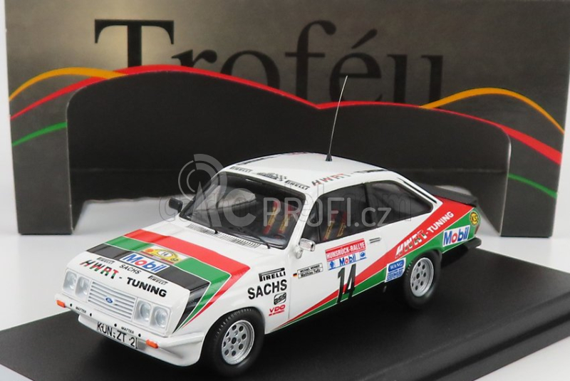 Trofeu Ford england Escort Mkii Rs 2000 N 14 Rally Hunsruck 1984 M.werner - M.feltz 1:43 Bílá Červená Zelená
