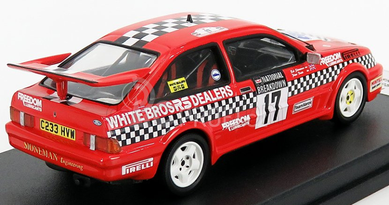 Trofeu Ford england Sierra Cosworth Rs N 17 Rally National Breakdown 1987 R.stoneman - P.davis 1:43 Červená Černá