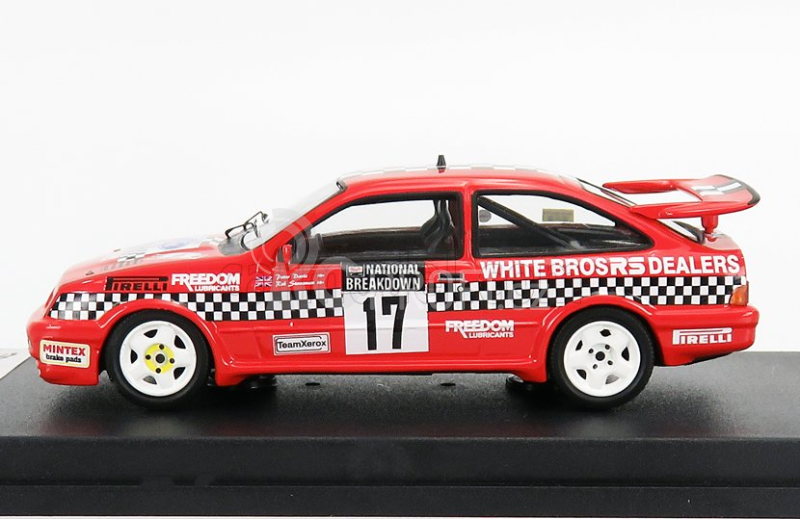 Trofeu Ford england Sierra Cosworth Rs N 17 Rally National Breakdown 1987 R.stoneman - P.davis 1:43 Červená Černá