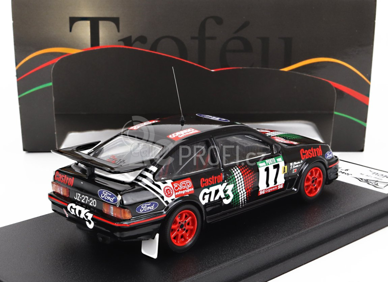 Trofeu Ford england Sierra Rs Cosworth N 17 9th Rally Portugal 1990 Joaquim Santos - Miguel Oliveira 1:43 Černá Červená