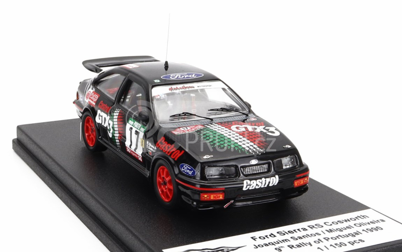 Trofeu Ford england Sierra Rs Cosworth N 17 9th Rally Portugal 1990 Joaquim Santos - Miguel Oliveira 1:43 Černá Červená