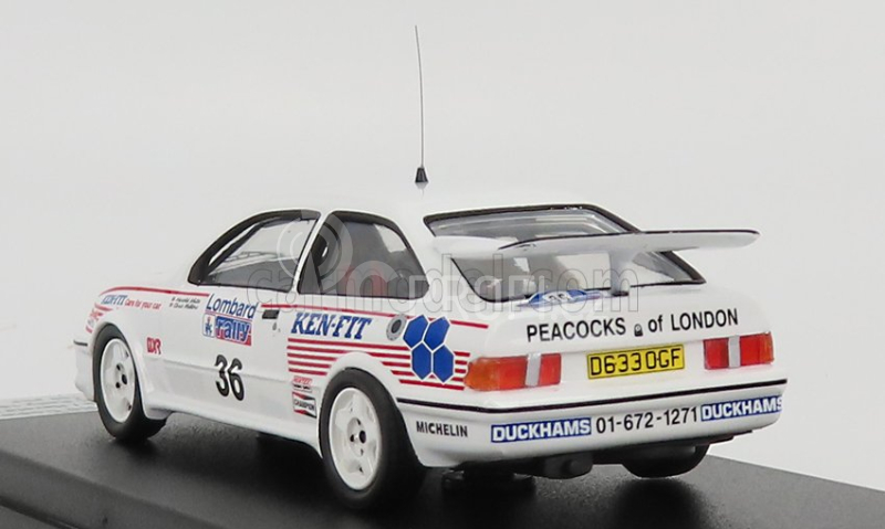 Trofeu Ford england Sierra Rs Cosworth N 36 Rally Rac Lombard 1987 C.mellors - H.white 1:43 Bílá
