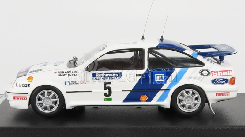 Trofeu Ford england Sierra Rs Cosworth N 5 Rally New Zealand 1989 J.mcrae - R.arthur 1:43 Bílá Modrá