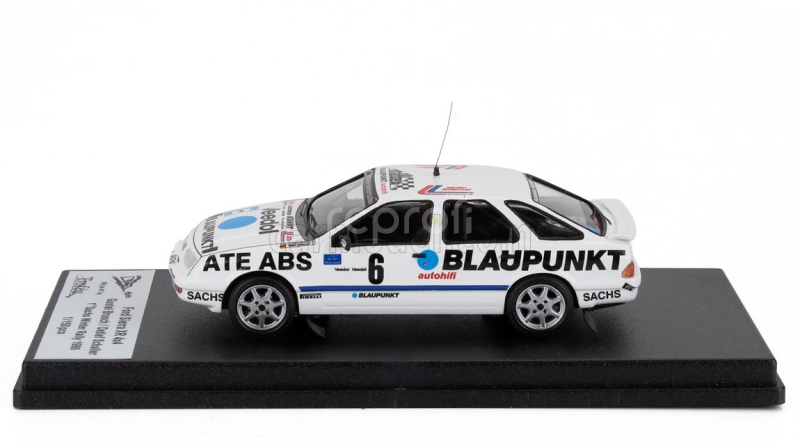 Trofeu Ford england Sierra Xr 4x4 N 6 Winner Rally Invernale Sachs 1986 Gustel Brusch - Detlef Schaller 1:43 Bílá