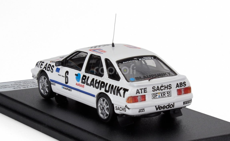 Trofeu Ford england Sierra Xr 4x4 N 6 Winner Rally Invernale Sachs 1986 Gustel Brusch - Detlef Schaller 1:43 Bílá