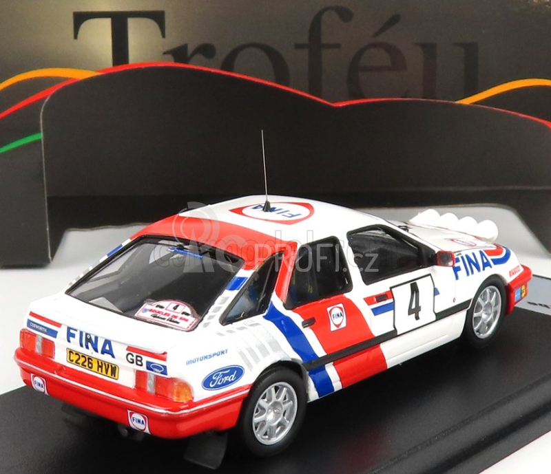 Trofeu Ford england Sierra Xr 4x4 Team Fina (night Version) 4th Boucles De Spa 1988 M.lovell - T.herryman 1:43 Bílá Červená Modrá