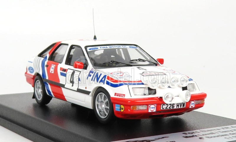 Trofeu Ford england Sierra Xr 4x4 Team Fina (night Version) 4th Boucles De Spa 1988 M.lovell - T.herryman 1:43 Bílá Červená Modrá