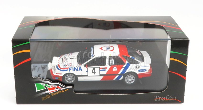 Trofeu Ford england Sierra Xr 4x4 Team Fina (night Version) N 4 Boucles De Spa 1988 M.lovell - T.herryman 1:43 Bílá Červená Modrá