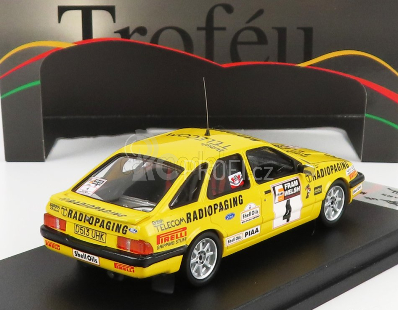 Trofeu Ford england Sierra Xr4 N 4 Rally Welsh 1987 M.lovell - R.freeman 1:43 Žlutá