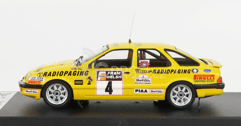 Trofeu Ford england Sierra Xr4 N 4 Rally Welsh 1987 M.lovell - R.freeman 1:43 Žlutá
