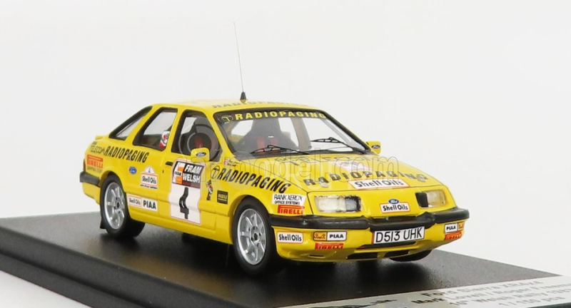 Trofeu Ford england Sierra Xr4 N 4 Rally Welsh 1987 M.lovell - R.freeman 1:43 Žlutá