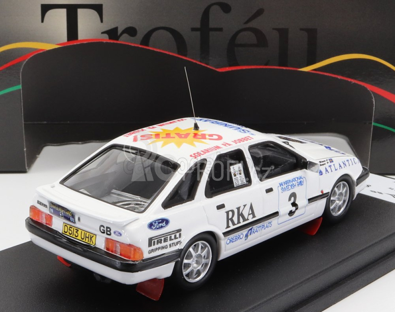 Trofeu Ford england Sierra Xr4x4 N 3 2nd Rally Sweden 1988 S.blomqvist - B.melander 1:43 Bílá