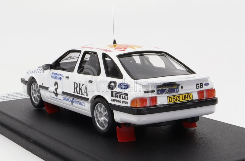 Trofeu Ford england Sierra Xr4x4 N 3 2nd Rally Sweden 1988 S.blomqvist - B.melander 1:43 Bílá