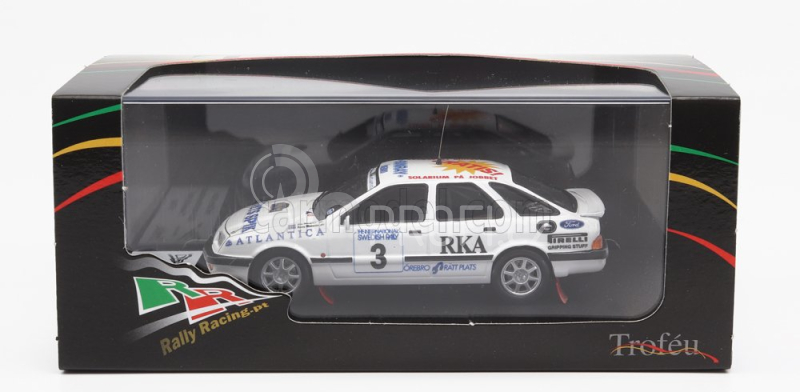 Trofeu Ford england Sierra Xr4x4 N 3 2nd Rally Sweden 1988 S.blomqvist - B.melander 1:43 Bílá
