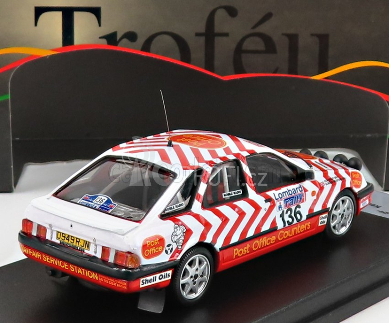 Trofeu Ford england Sierra Xr4x4 (night Version) N 136 Rally Rac Lombard 1987 K.ridley - G.bradford 1:43 Bílá Červená