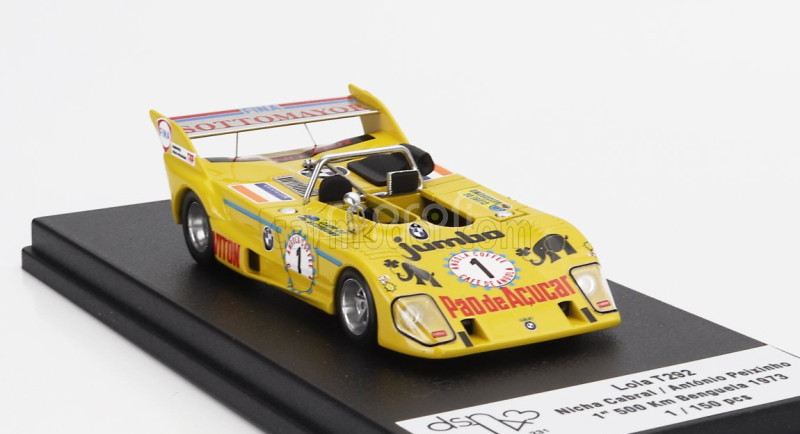 Trofeu Lola T292 N 1 Winner 500km Benguela 1973 Nicha Cabral - Antonio Peixinho 1:43 Žlutá