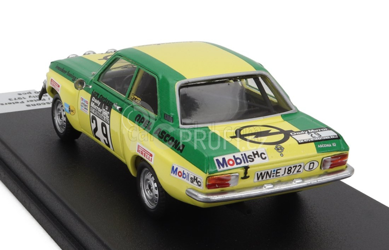 Trofeu Opel Ascona 1.9 Sr (night Version) N 29 8th Rally Rac Lombard 1973 Lars Carlsson - Peter Petersen 1:43 Zelená Žlutá