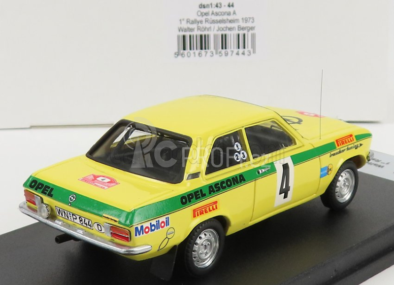 Trofeu Opel Ascona A (night Version) N 4 Winner Rally Russelsheim 1973 W.rohrl - J.berger 1:43 Žlutá Zelená
