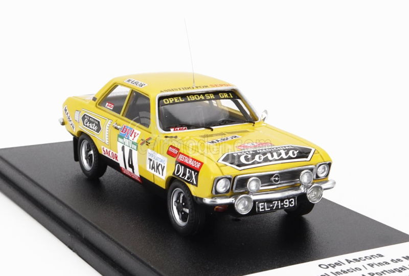 Trofeu Opel Ascona (night Version) N 14 9th Rally Portugal 1976 Manuel Inacio - Pina De Morais 1:43 Žlutá
