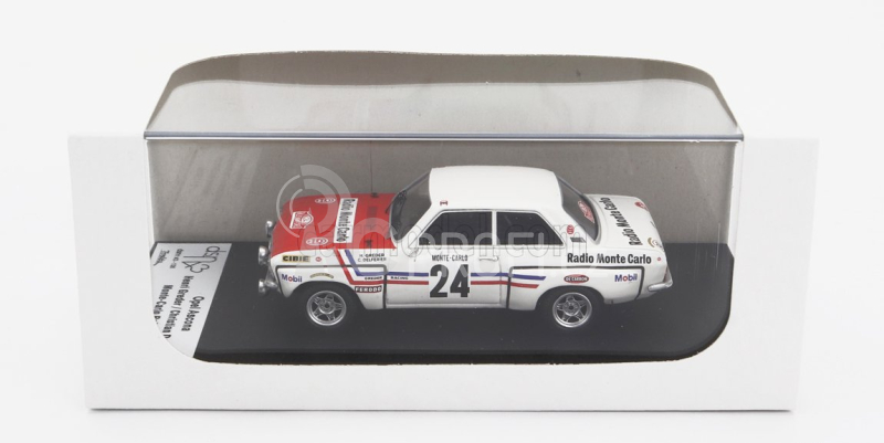 Trofeu Opel Ascona (night Version) N 24 Rally Montecarlo 1972 Henri Greder - Christian Delferier 1:43 Bílá Červená