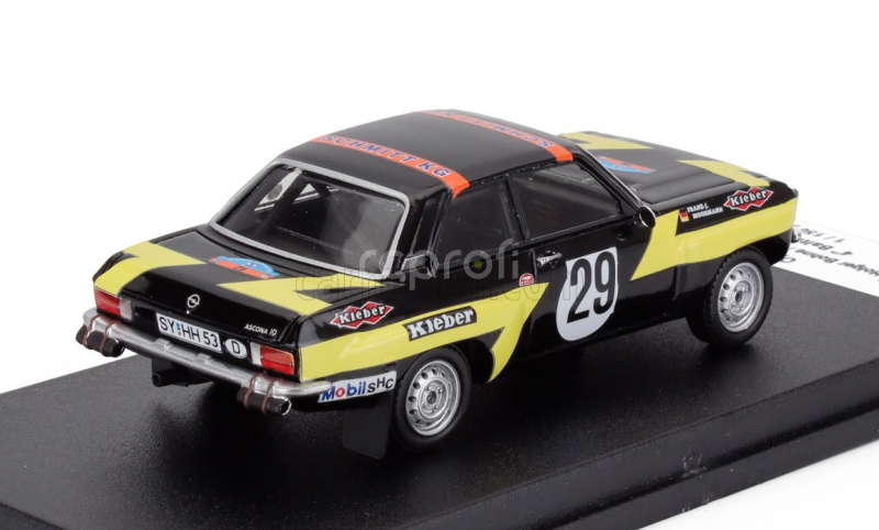 Trofeu Opel Ascona (night Version) N 29 Rally Baltic 1975 Holgher Bohne - Franz Josef Moormann 1:43 Černá Žlutá